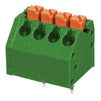 Same Sky (formerly CUI Devices) TBL002A-350-04GR-2OR Fixed Terminal Blocks Terminal block, screwless, 3.50, 45, 4 poles, green w orange tab