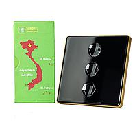 HUNONIC HNPRE03VD BLE Premium Touch Switch 3 Square Button (Black)