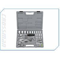 Crossman 99-026 21 Pcs. 1/2 inch Drive Metric Socket Set ( Drive socket, Spark Plug Socket, drive, plier, Universal Joint)