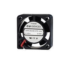 Same Sky (formerly CUI Devices) CFM-2510B-070-140-22 Axial dc axial fan 25 mm square 10 mm 4.5 5.5 Vdc 0.4 W 7000 RPM 1.35 CFM AR TSPWM