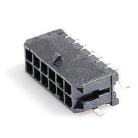 Molex 43045-1211 Shrouded HDR RA DUAL SMT 12P solder tabs