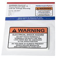 HellermannTyton 596-00661 Solar Label Solar Label, WARNING ELECTRICAL SHOCK HAZARDDC VOLTAGE, 3.75" x 2.5", VL, Orange, 10/pkg