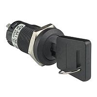 NKK Switches CKM13EFW01-006 Keylock Switches ON-OFF-ON 3A LUG FLT KY#06 RMVE 1POS 16MM