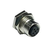 Amphenol LTW M12A-10PFFS-SF8002 Circular Metric Connectors M12 Circular Metric Connector, A Code, Metal, 1.5A, 10 pins, Female Connector, Female Contact, Hexagonal, M16*1.5, Screw Thread, Solder, Receptacle, Front Fastened, Panel Thickness 4.5, IP68 / IP69K