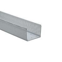 HellermannTyton 181-43004 Slotted Wall Wiring Duct Slotted Wall Wiring Duct, 4" x 3", Non-Adhesive, PVC, Gray, 120ft/Carton