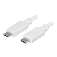 Same Sky (formerly CUI Devices) CBLT-UC-UC-1WT USB 2.0 USB Cable, Type C Plug to Type C Plug, USB 3.1 Gen 1, 24/26/32 AWG, 1 m, White, TPE
