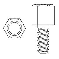 Kycon JSX-M3131M Hex Head Jackscrew JACKSCREW M3 EXTRNL M3METRIC INTRNL THRD