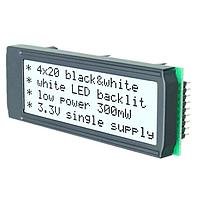 DISPLAY VISIONS EA DIP205J-4NLW Graphic LCD Displays 4x20, 3.73mm, Black & White LED Backlight Black-White