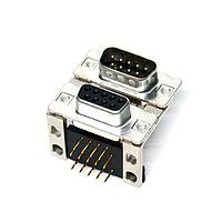 Amphenol CONEC 163A15239X Dual Port D-Sub Connectors DSUB PREC MCHND CNT 15.88mm SPACING ANG