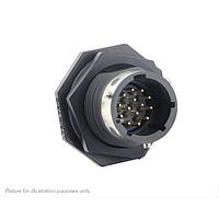 Eaton Souriau-Sunbank UTGX712D14PW Receptacles Jam nut receptacle, without backshell, with 14 male PCB contacts, IP68/69K in unmated conditions, keying W