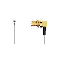 GCT (Global Connector Technology) CAB425RF-0050-A-1 RF Cable Assemblies I-Pex MHF 4L Lck RA Plug2SMA RAJck R Mt, IP67/68, 6GHz,50mm, 1.37mm blk