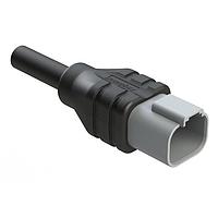 Amphenol SINE Systems AT04GY-4P-N-TPE-M2 Single Ended 4 Position Receptacle Single-Ended Molded Cable Assembly. Black TPE, Uses Connector  AT04-4P, 2 Meter Length