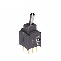 NKK Switches A24JP Process Sealed Subminiature Toggles SP3T, On-On-On w/PC Terminals