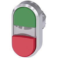 SIEMENS A6X30139961 Flat/Raised Button ILLUMINATED TWIN PUSHBUTTON. GREEN. RED