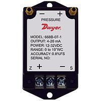 Dwyer 668D-19-1 Compact Differential Pressure Transmitters, ± 0.8% FS Accuracy, 15 psig (Differential, 25 inH₂O, Barbed Fitting, 3/16 in)