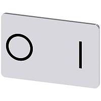 SIEMENS 3SU19000AD810QG0 Labeling Plate, O I INSCR. LABEL,SILV 17.5 X 27MM,SYMB: O  I