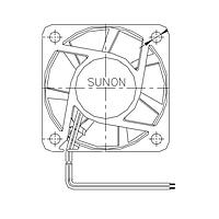 Sunon EF50151B1-Q04A-F99 Axial Axial Fan, 50x50x15mm, 12VDC, 3x Wire, Auto Restart/Lock Sensor, Head Lamp