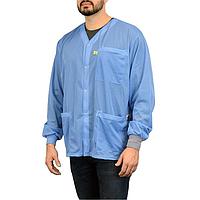 SCS 770102 Coat, Full Sleeve Smock,Dual-Wire,Jacket,Blue, M ,Knitted Cuffs, 3 Pockets, No Collar