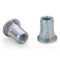 ATLAS AEFHS-M4-3.0ZI Rivet Nut Atlas Rivet Nut, Atlas FM, AEFH, Flat Head Semihex Body, Open End, Steel, Thread Size - M4,