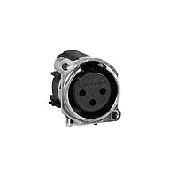 Amphenol SINE Systems AC3FBHL2-AU-PRE XLR Connectors 3 Pole XLR Female Chassis Mount BType Nickel Finish Gold Plate Contact Horiz PCB