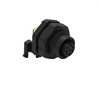 Wurth Elektronik 643240100408 Receptacles WRCIRC M12  Screw  Coding A  Panel PCB  Plastic Right Angled with Panel Nut M16  Female connector, polarity 8