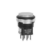 NKK Switches LB25WGW01-28-JE Pushbutton Switches DPDT ON (ON) ROUND GRAY