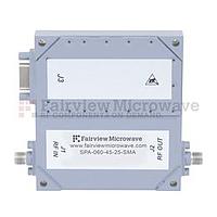 Fairview  SPA-060-45-25-SMA 50 dB Gain High Power High Gain Amplifier at 25 Watt Psat Operating From 2 GHz to 6 GHz with SMA