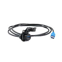 Amphenol Socapex USB3APSCC7203A USB Cables Composite access point USB3.2 Gen1 jam nut panel mount with snap cap and 0.3m cordset.