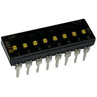 CTS Electronic Components 209-8LPSTFD DIP Switches THROUGH HOLE, GOLD DIP SWITCH, 8-POLE, LOW PROFILE ACTUATOR, BOTTOM SEAL, TAPE SEAL, OFF, STRAIGHT TERMINAL FORM, TUBE PACK
