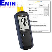 PCE T312N-ICA Thermometer (-200~1372 °C; -210~1100 °C; ISO Calibration Cert.)