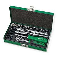 TOPTUL GCAD2701 27PCS 1/4" DR. Socket Set (1/4", 27 pcs)