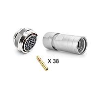 Amphenol SINE Systems RT062238SNH-K Connectors Plug Kit, 38 Position, Female, Shell Size 22, with Machined Contacts