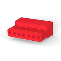 AMP Connectors - TE Connectivity 3-640440-7 Receptacle Housing 7P 22AWG TIN CLSD W/O TAB W/RED STRIPE