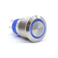 E-Switch ULV4F2HSS331 Anti-Vandal Anti-vandal, DPDT, On-(On), Panel Mount, Front, Silver, LED, Green, IP67