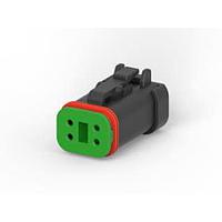 DEUTSCH - TE Connectivity DT06-4S-CP01 4-Way PLG, 4P, BLK, BLOCKED, SEAL RET