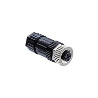 Amphenol LTW M12T-04BFFB-SL7002 Sensor Cables / Actuator Cables M12 Circular Metric Connector, T Code, Metal, 12A, 04 pins, Female Connector, Female Contact, Straight, Screw Thread, Screw-in, Field Installable, F8.0 - F10.0mm, IP67 Mated