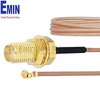 Fairview FMCA1003 SMA Female Bulkhead to UMCX 2.5 Plug Cable RG178 Coax and RoHS Compliant