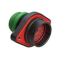 Amphenol SINE Systems AHDP02-24-18PN-STA Connectors 18 Position Panel Mount Receptacle, Pin,  Shell Size 24, Normal Diameter Seal (Green), Small Thread Adapter