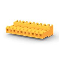 AMP Connectors - TE Connectivity 4-640599-0 Receptacle Housing FEED THRU WO TAB 10P L.R. orange 18 AWG