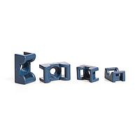 HellermannTyton 151-01020 - Metal Cnt Cable Tie Anchor Mnt, 0.98"x.57", 0.2" Hole Dia, 0.33" Max Tie Width, PA66MP+, Blue, 100/pkg