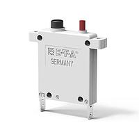 E-T-A Circuit Breakers 3500-K20-4A Circuit Breakers Single pole thermal-magnetic circuit breaker with tease-free, trip-free, snap action mechanism and two button operation (M-type TM CBE to EN 60934). Featuring a flange for panel mounting, and optional auxiliary contacts and unprotecte