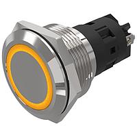 EAO 82-6252.0143 Panel Mount Indicators / Switch Indicators 82-6252.0143.indicator.-.22 mm.chrome colour.flush/flat.ring.yellow.12 V.screw terminal