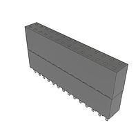 Samtec ESW-114-33-L-D Stackthrough .100" Elevated Socket Strip