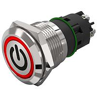 EAO 82-5152.1114.B002 Anti-Vandal 19 mm, Indicator, Stainless steel, flush/flush, Solderingterminal, Contacts, Ring, Blue, 24 V AC/DC