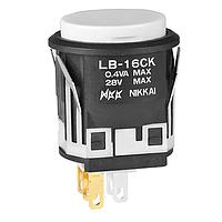 NKK Switches LB16CKW01-BJ Pushbutton Switches SPDT ON-ON BLACK ROUND WHT/CLEAR CAP