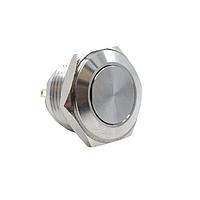 E-Switch PV6F240SSG-331-M01 Anti-Vandal Anti-vandal, SPST, Off-(On), Panel Mount, Front, Silver, LED, Green, Power Symbol, IP65