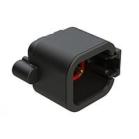 Amphenol SINE Systems ATP04-6P-BM11 Connectors 6 Position, PCB Receptacle, Pin, Board Mount, 180  Straight, Snap-Fit, Gold Contact Plated, No Potting, Black