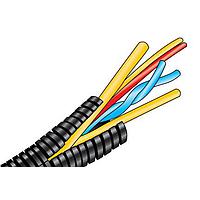 Alpha Wire 492413 BK005 Flexible, Convoluted, Split 0.413 inch I.D. Convoluted Slit Loom Polyethylene 100 ft Spool - Black