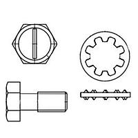 KEMET 3895 Steel Screw, Toothed Washer M6 steel screw Inter Toothed Washer