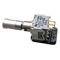 Nidec Components ATLE42D-2M4-Z Washable Subminiature Toggle Switch DPDT, ON-ON, locking lever toggle, 5mm smooth bushing, straight PC terminals with bracket, 50mA @ 48V AC/DC, washable